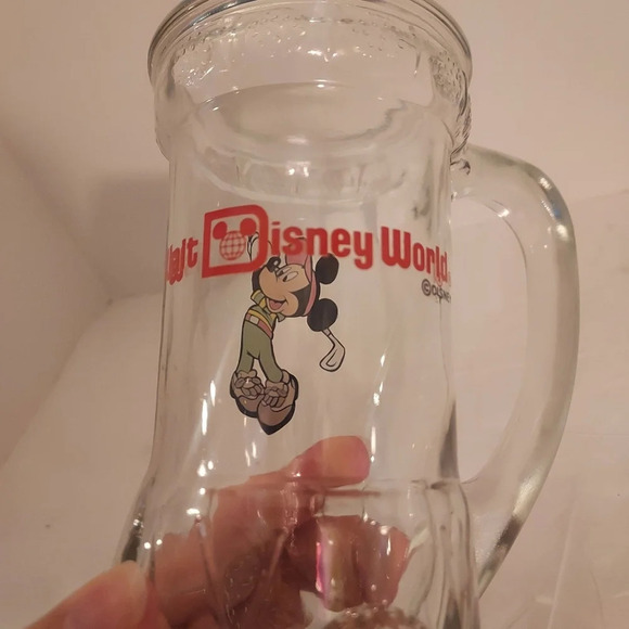 Vintage Walt Disney World Clear Mickey Mouse Golf Bag Shaped Glass Mug Stein - Picture 9 of 9